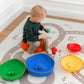 Boy Sitting on Tiny Land® Stepping Stones - Rainbow Color
