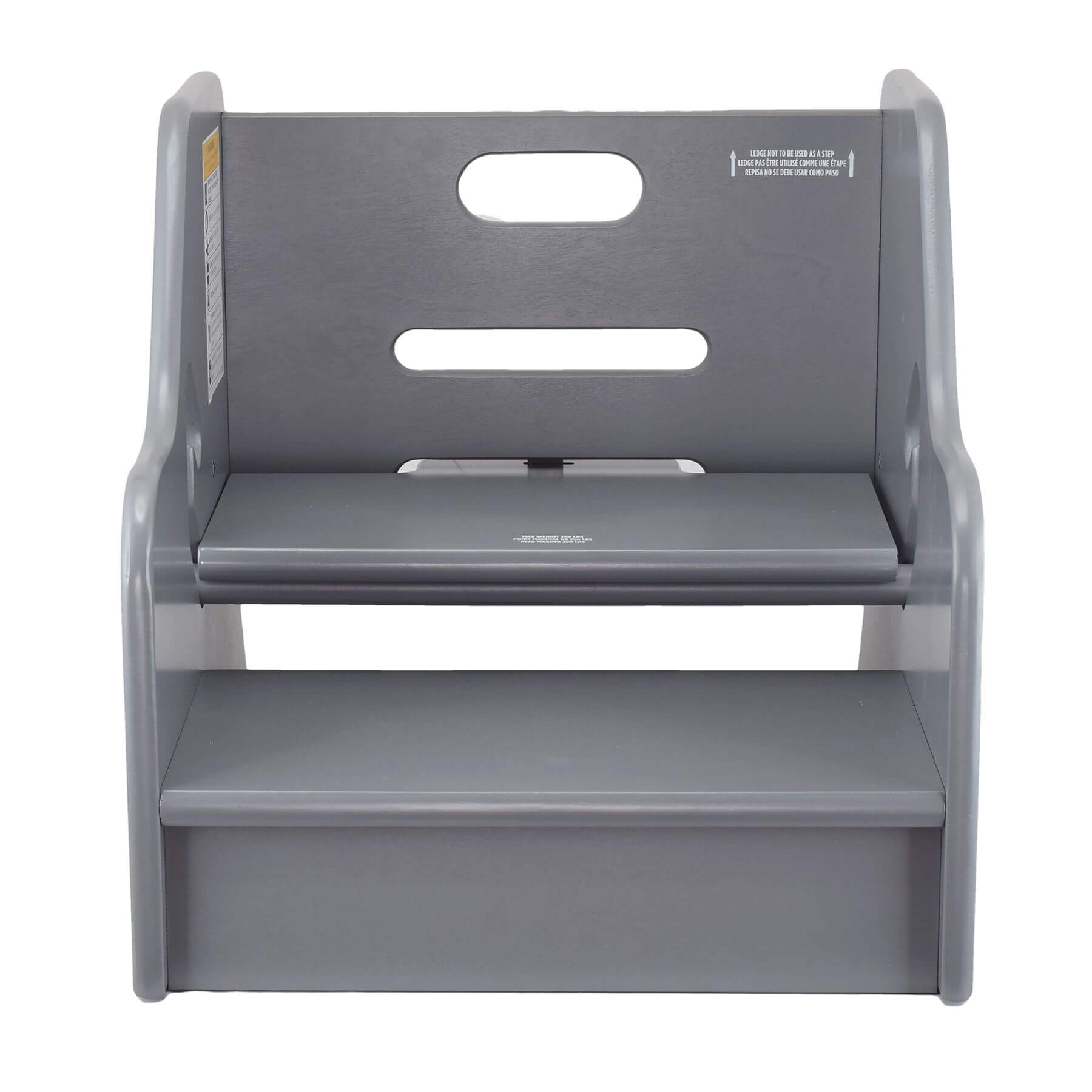 Front View of Little Partners StepUp Step Stool Grey