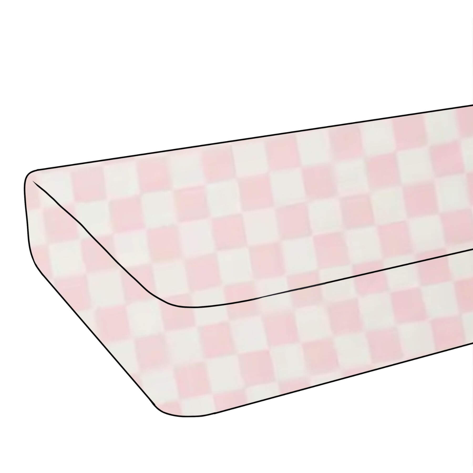 Mattress with Sugar Pink & White Checkered Crib Sheet