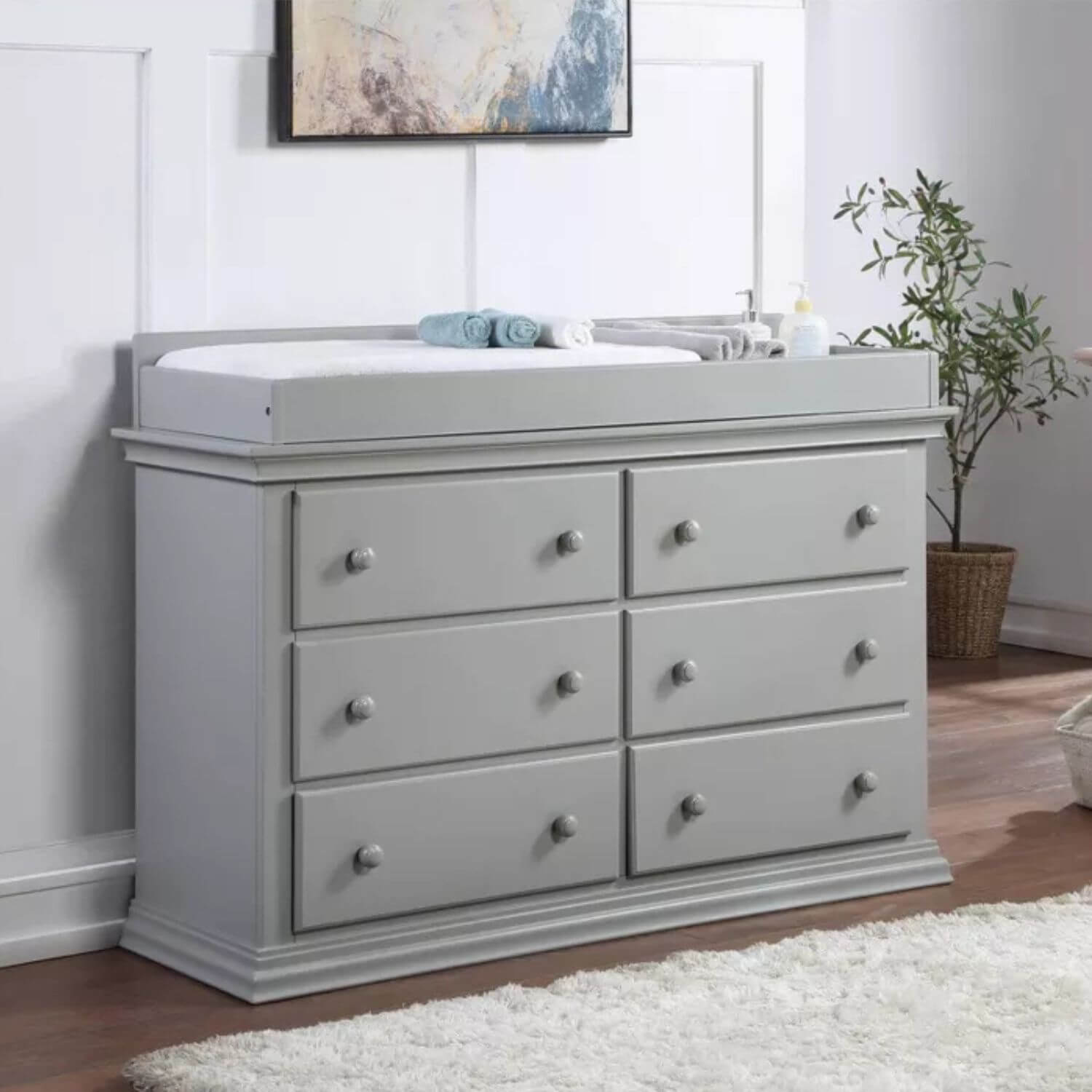 Suite Bebe Universal 6 Drawer Dresser Changer Gray