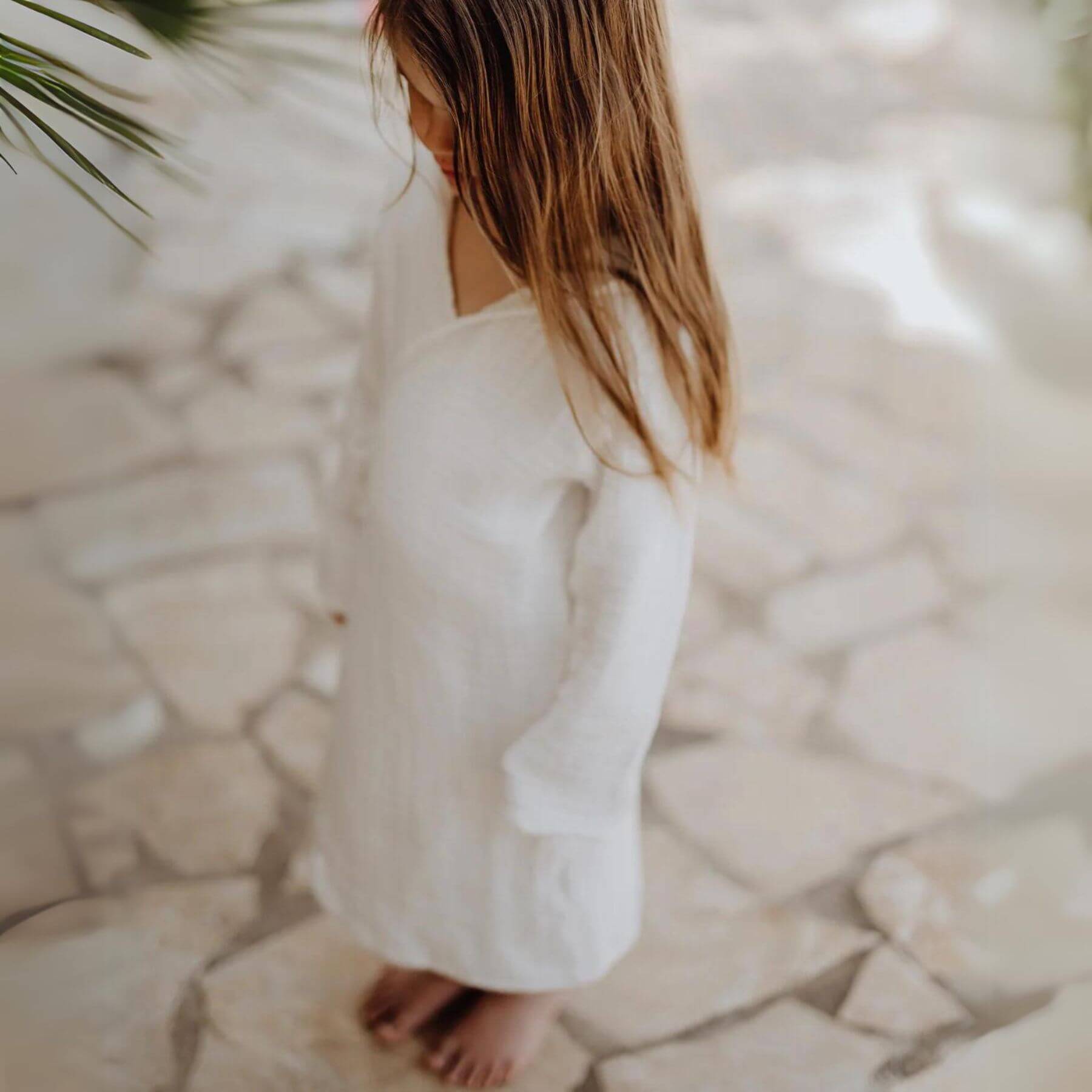 Girl Wearing Muslin Bathrobe