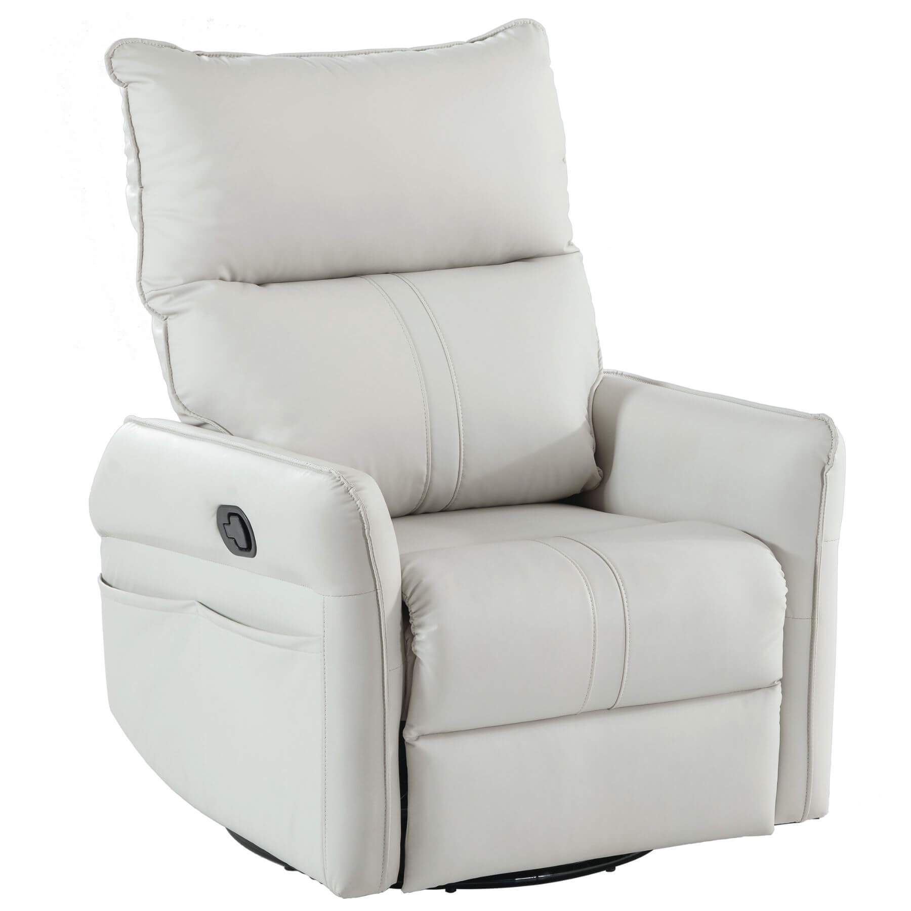 Sunco PU Modern Small Rocking Swivel Recliner Chair, Light Gray