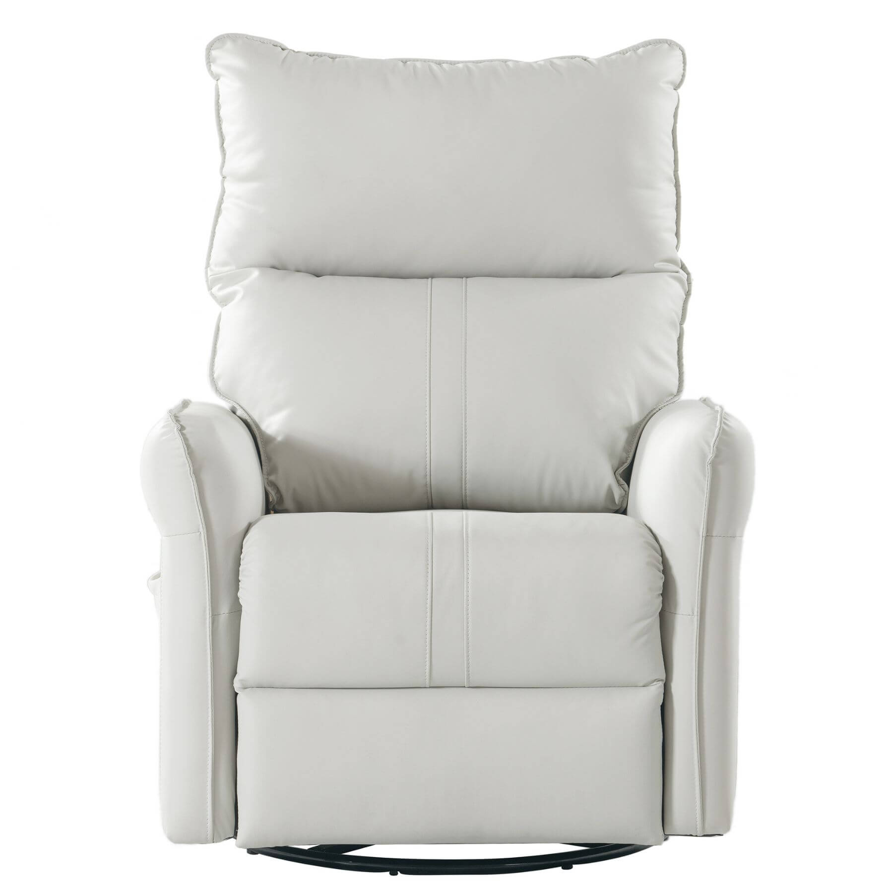 Sunco PU Modern Small Rocking Swivel Recliner Chair, Light Gray