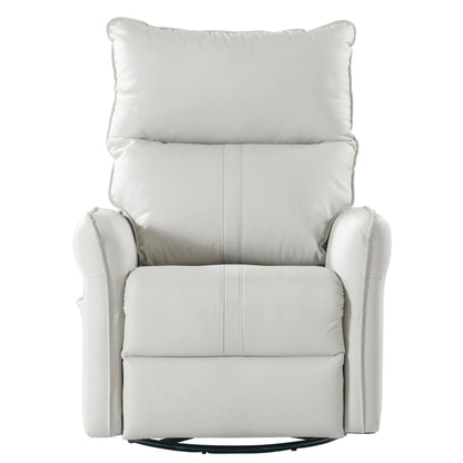 Sunco PU Modern Small Rocking Swivel Recliner Chair, Light Gray