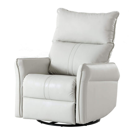 Sunco PU Modern Small Rocking Swivel Recliner Chair, Light Gray
