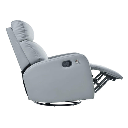 Side view of Sunco Swivel Rocker Recliner Chair - Blue Gray