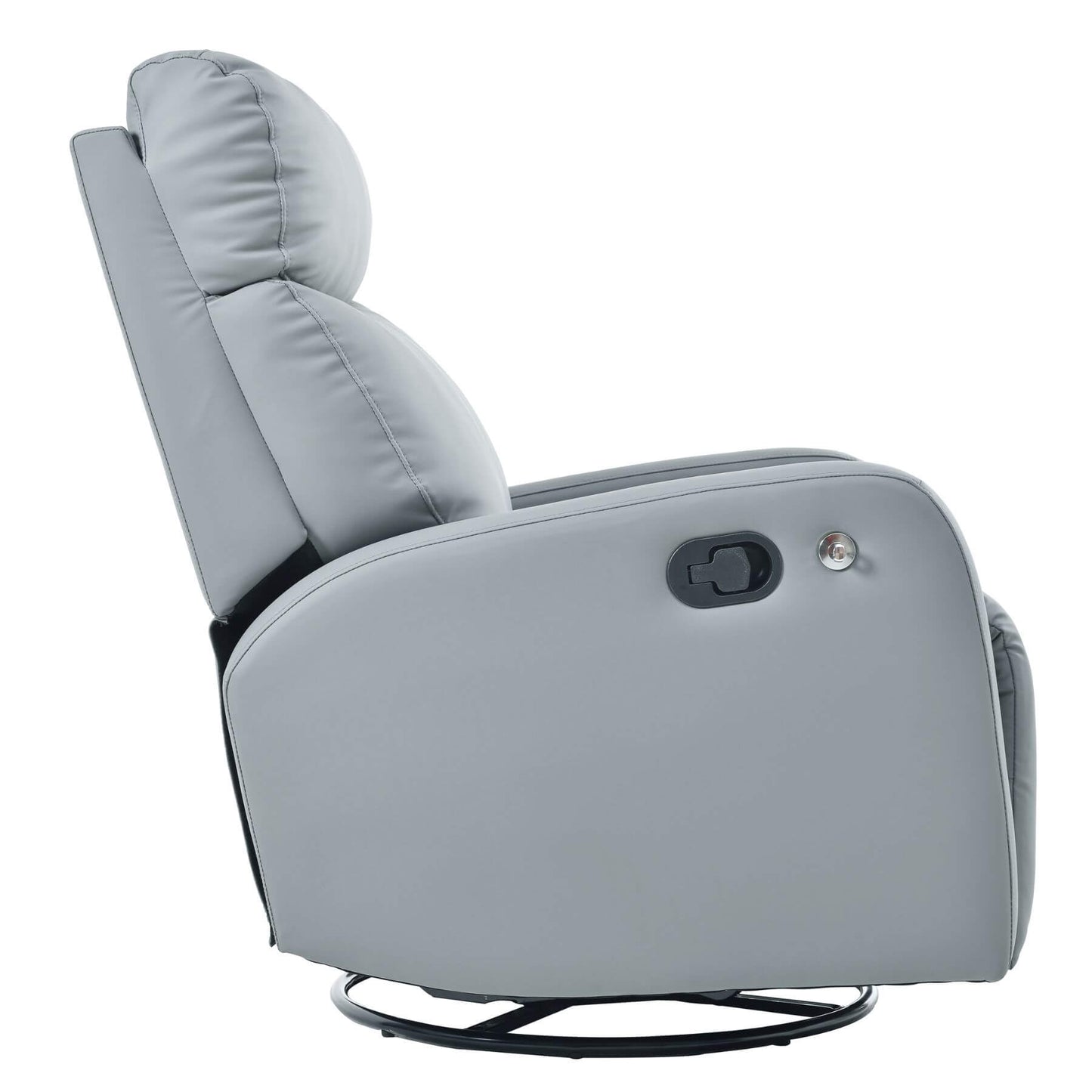 Side view of Sunco Swivel Rocker Recliner Chair - Blue Gray