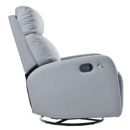 Side view of Sunco Swivel Rocker Recliner Chair - Blue Gray