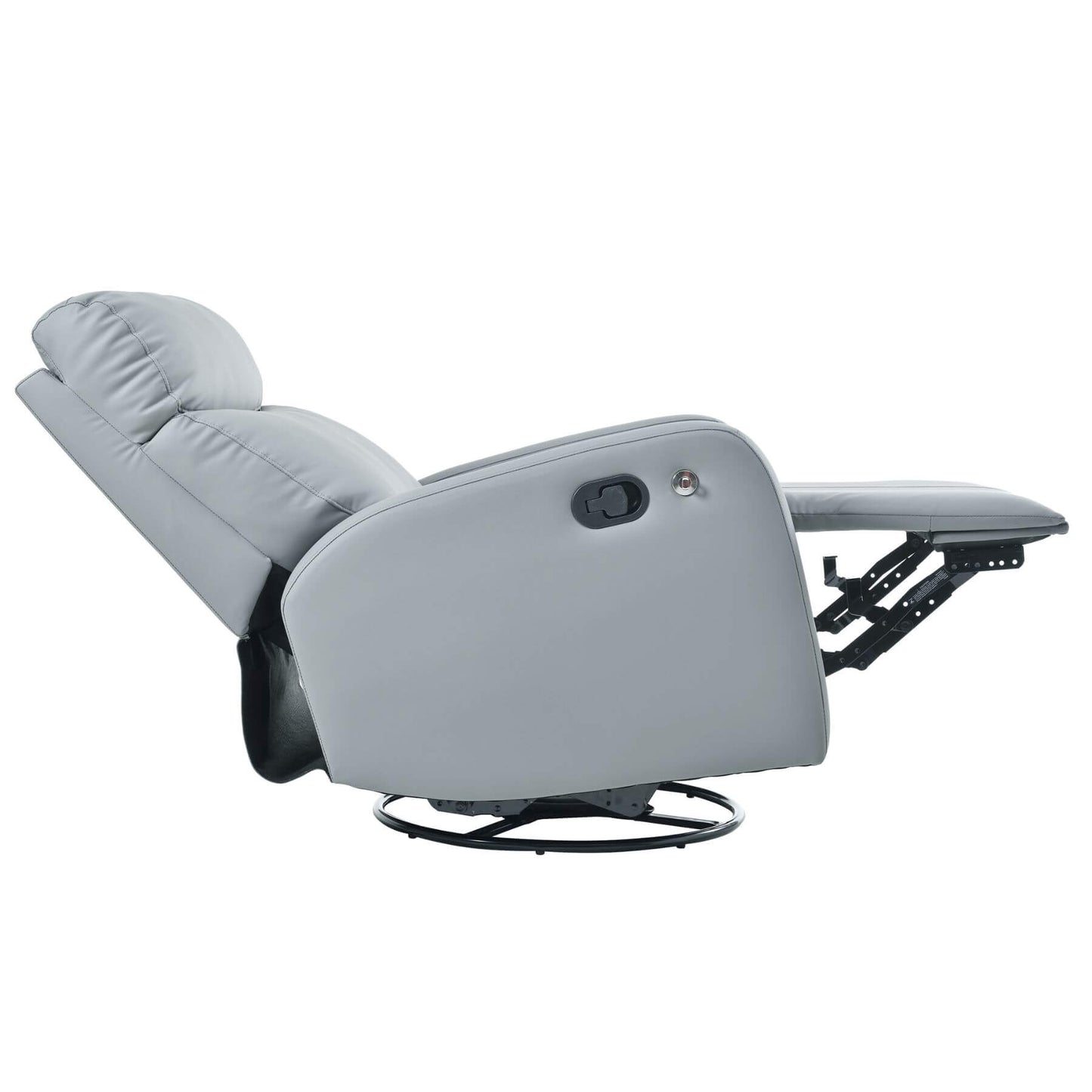 Side view of Sunco Swivel Rocker Recliner Chair - Blue Gray