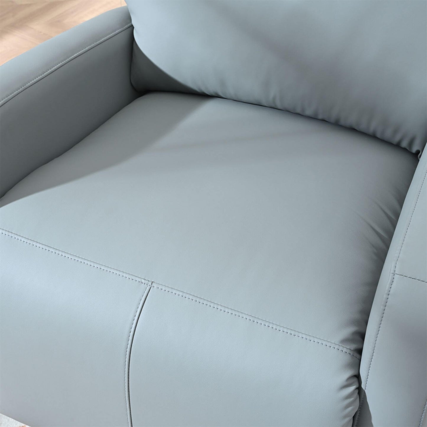 Close-up of Sunco Swivel Rocker Recliner Chair - Blue Gray