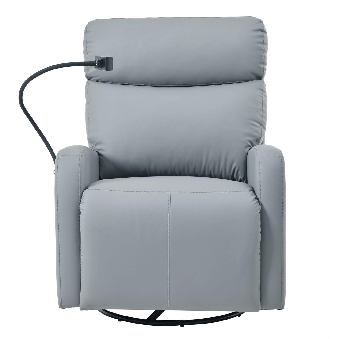 Front view of Sunco Swivel Rocker Recliner Chair - Blue Gray