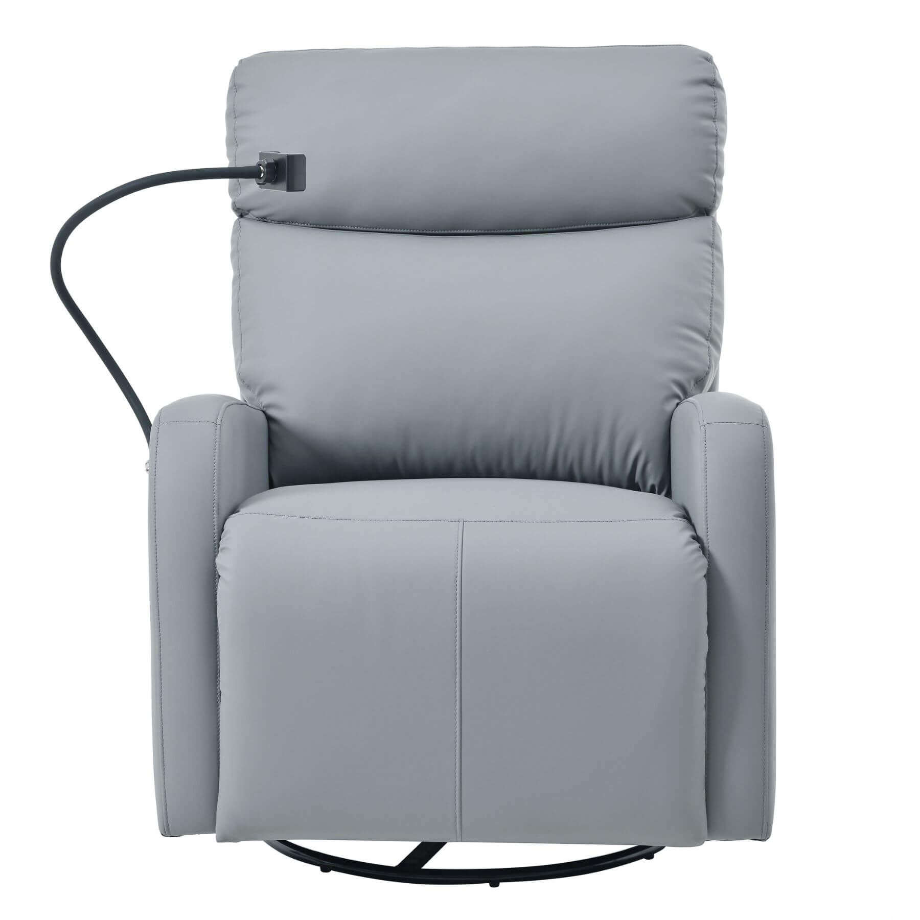 Front view of Sunco Swivel Rocker Recliner Chair - Blue Gray