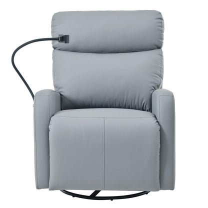 Front view of Sunco Swivel Rocker Recliner Chair - Blue Gray