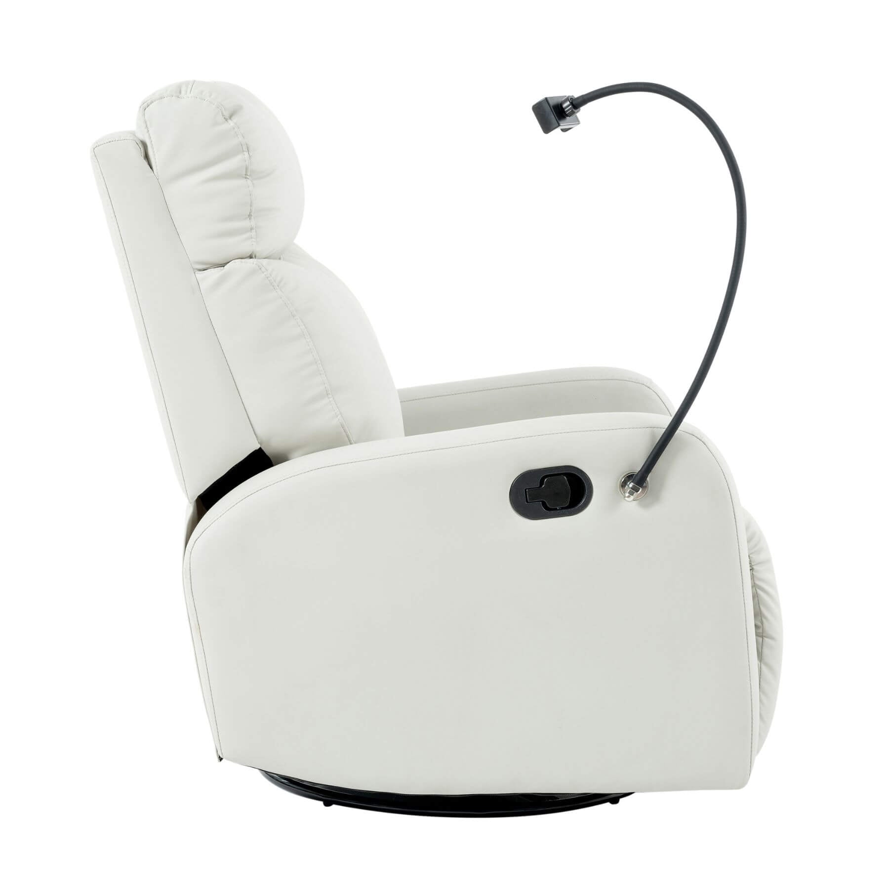 Side view of Sunco Swivel Rocker Recliner Chair - Light Gray