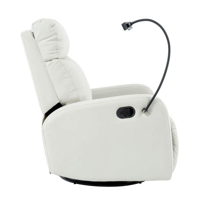 Side view of Sunco Swivel Rocker Recliner Chair - Light Gray