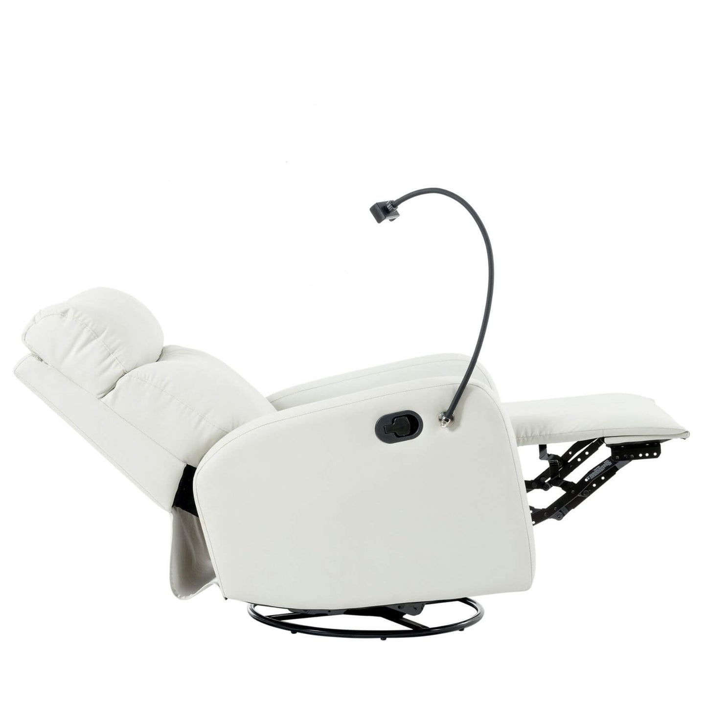 Side view of Sunco Swivel Rocker Recliner Chair - Light Gray