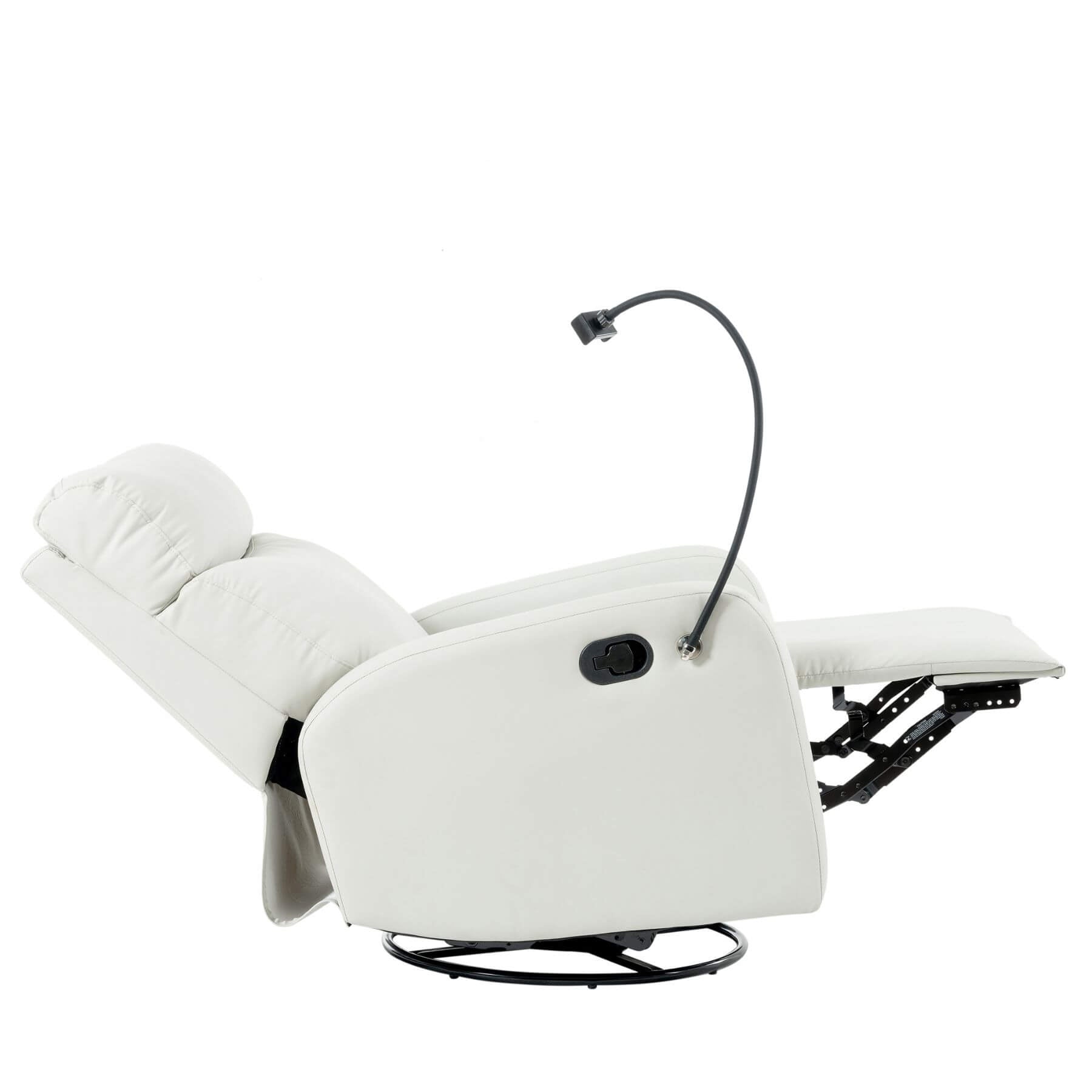 Side view of Sunco Swivel Rocker Recliner Chair - Light Gray