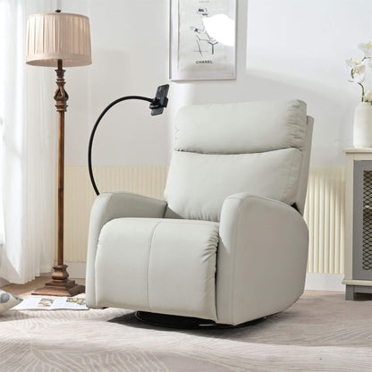 Sunco Swivel Rocker Recliner Chair - Light Gray in a room with a lamp and decor items.
