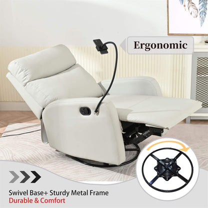 Sunco Swivel Rocker Recliner Chair - Light Gray in a living room setting.