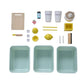 Set of kitchen utensils and tools on a white background