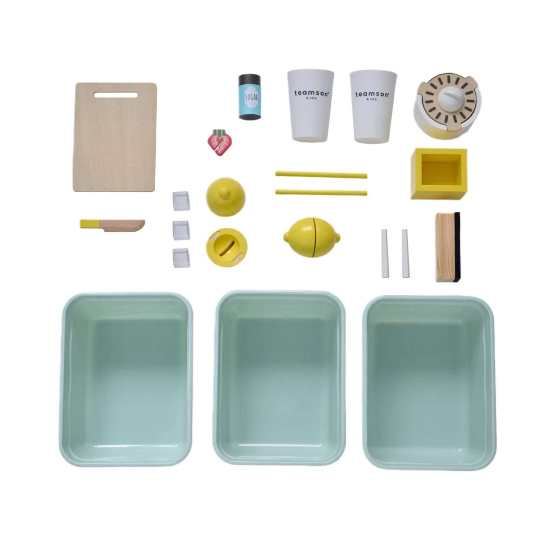 Set of kitchen utensils and tools on a white background