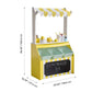 Teamson Sunny Citrus Lemonade Stand Playset with dimensions on a white background