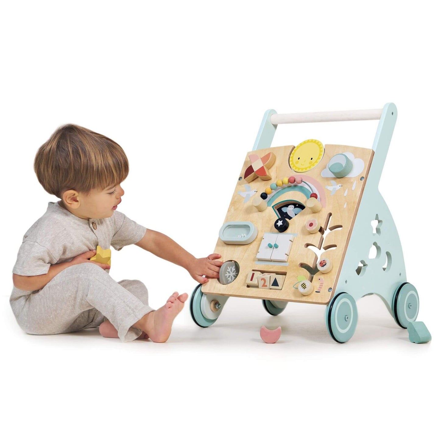 Child playing with Tender Leaf Sunshine Baby Activity Walker