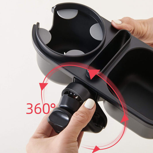 Sunveno 3-in-1 Stroller Cup Holder held by a hand on a white background.