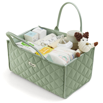 Sunveno Quilted Diaper Caddy Organizer - Green