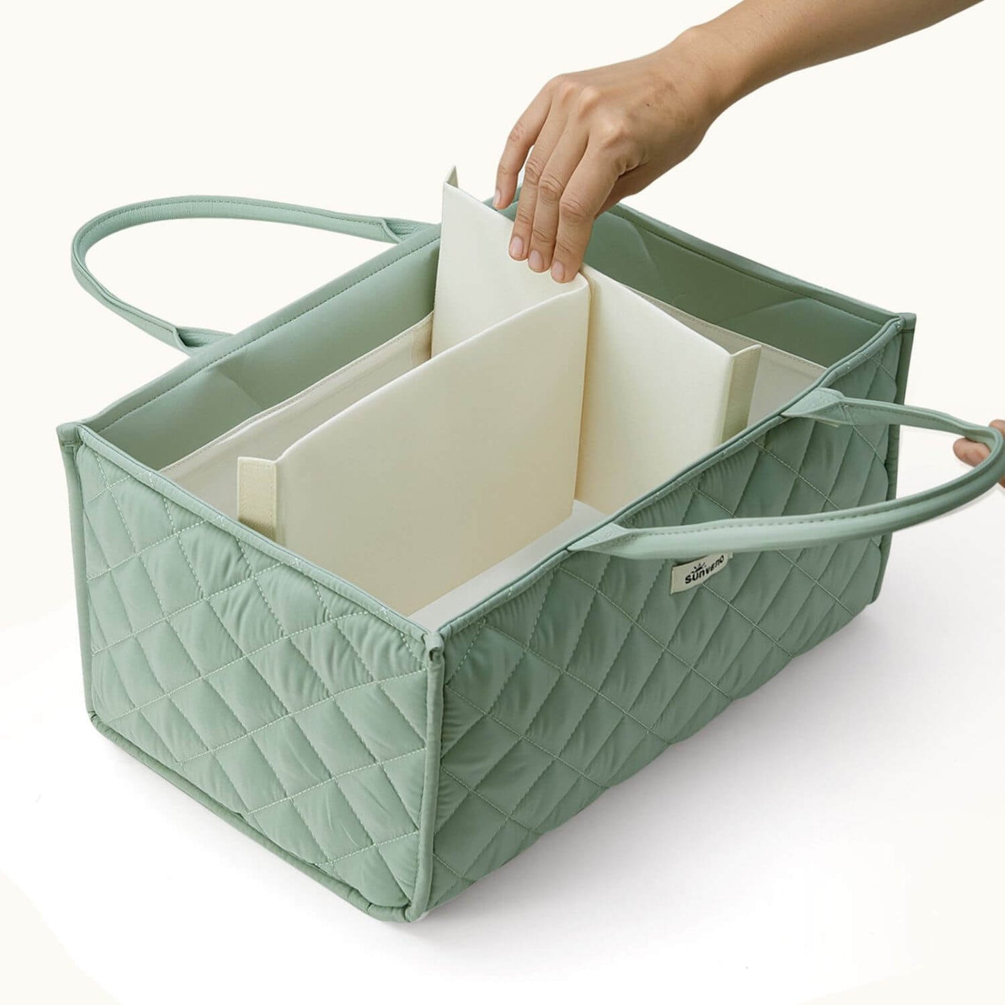 Sunveno Quilted Diaper Caddy Organizer - Green