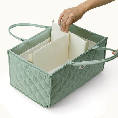 Sunveno Quilted Diaper Caddy Organizer - Green