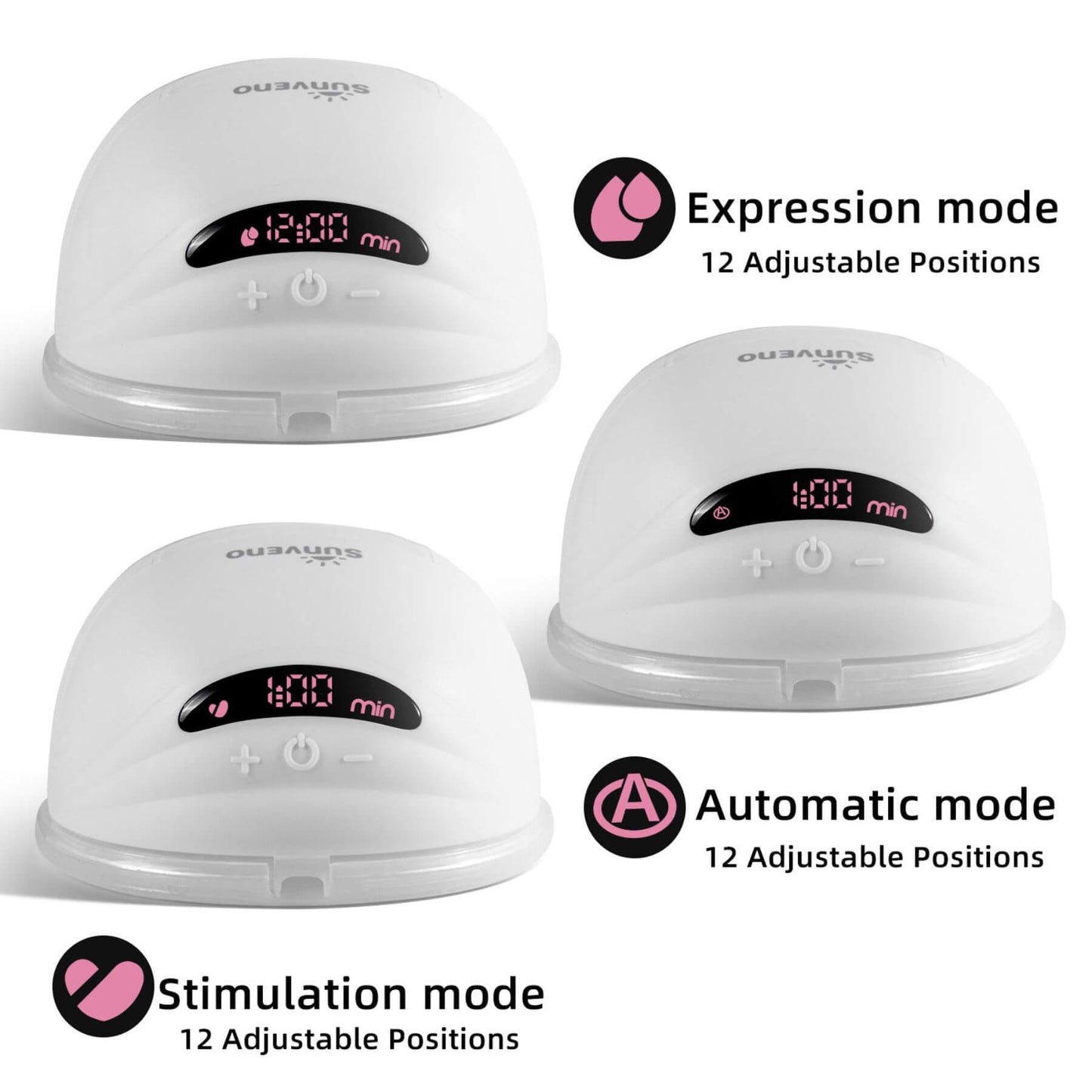 Three Sunveno Hands-Free Wearable Electric Breast Pumps
