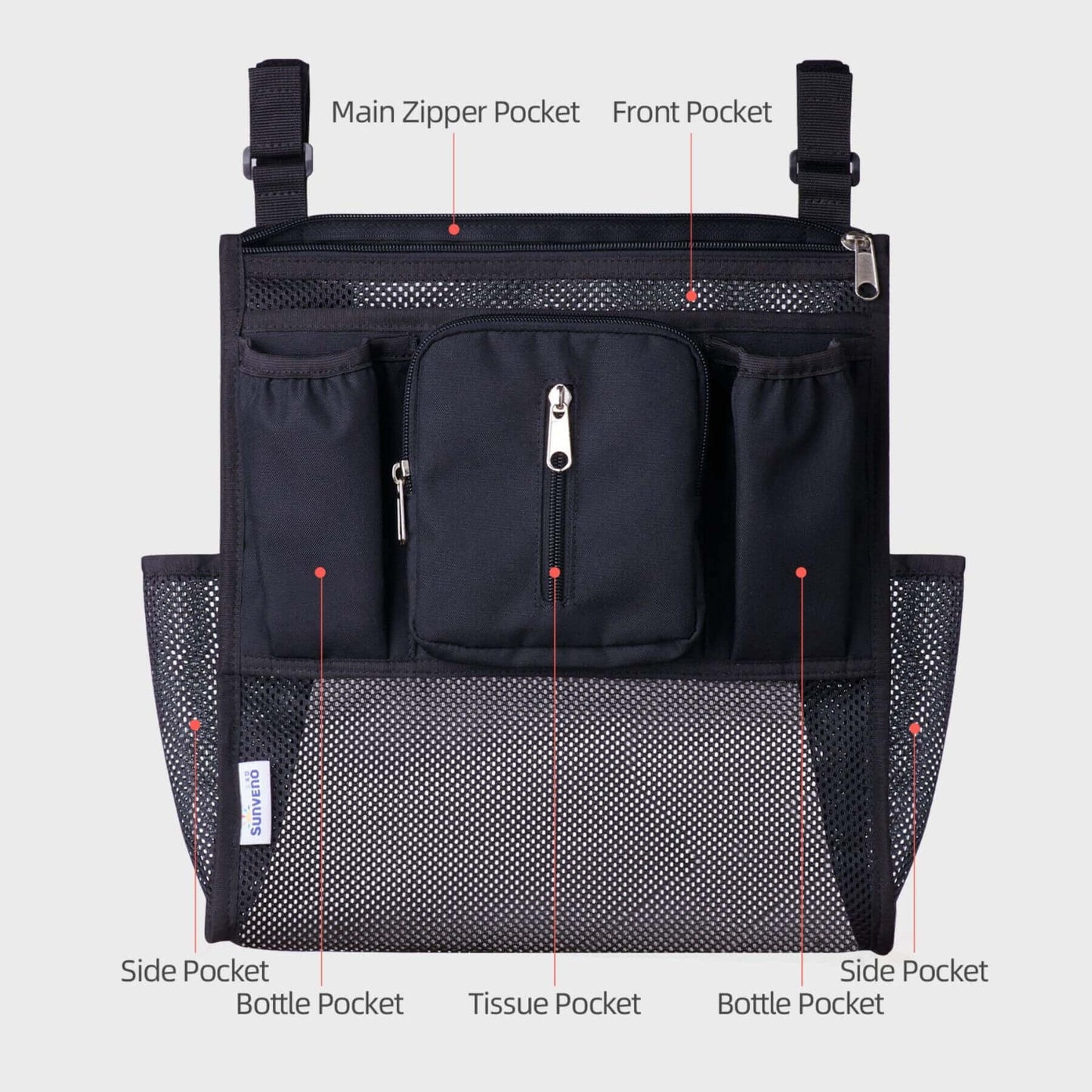 Sunveno Mesh Stroller Organizer 2 Piece Set