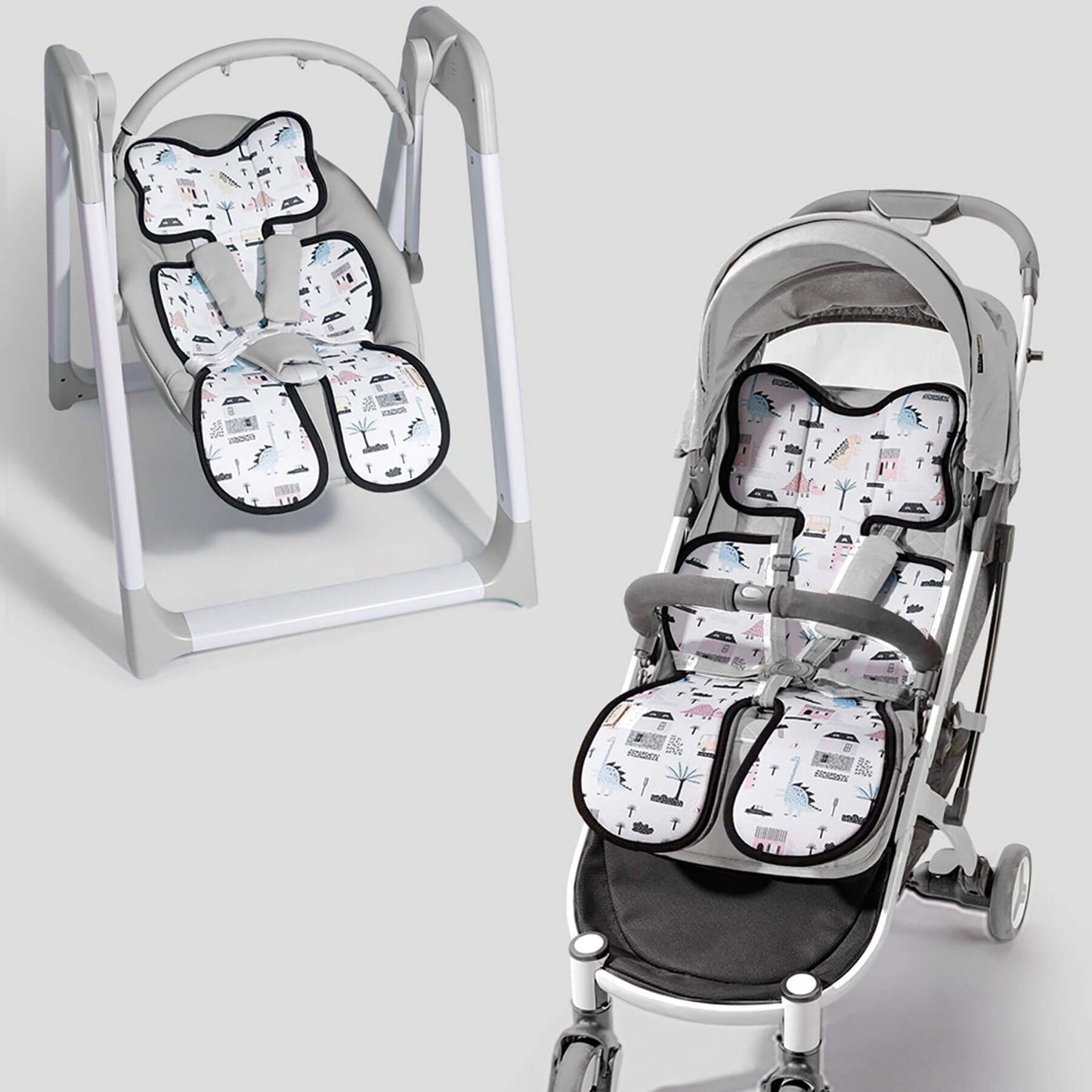 Baby bouncer and stroller with Sunveno Breathable Stroller Pad