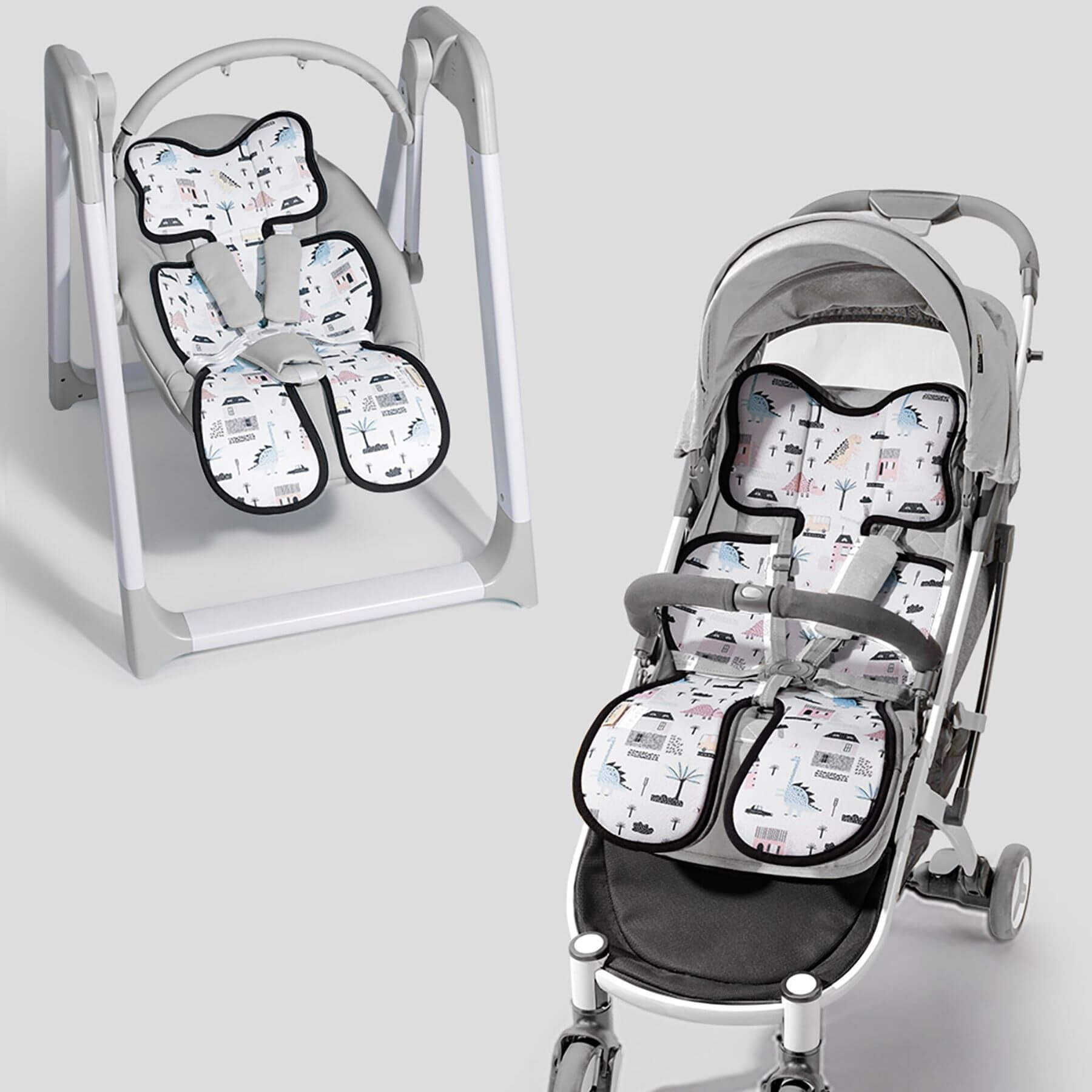 Baby bouncer and stroller with Sunveno Breathable Stroller Pad