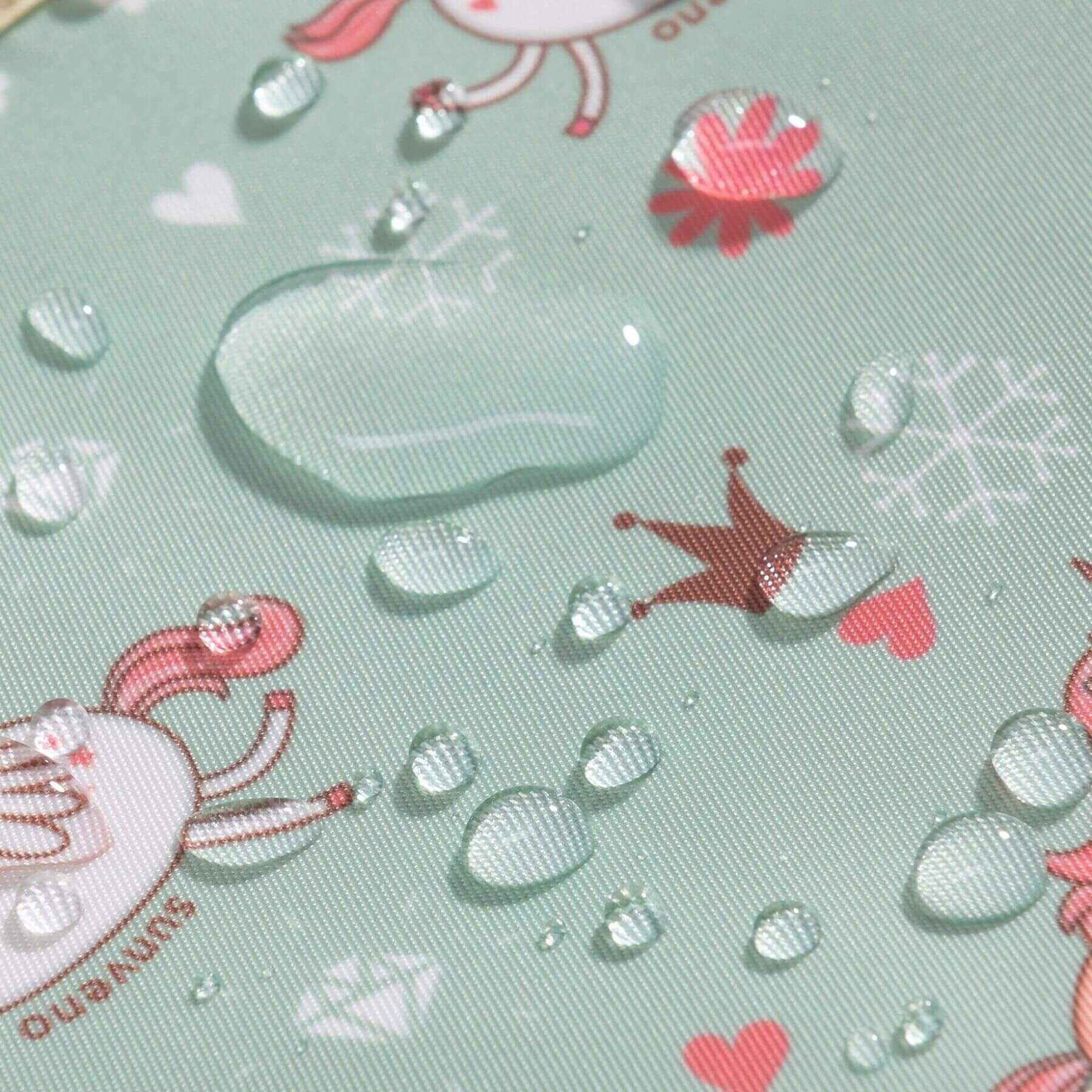 Close-up of Sunveno Timeless Baby Diaper Backpack - Green Unicorn