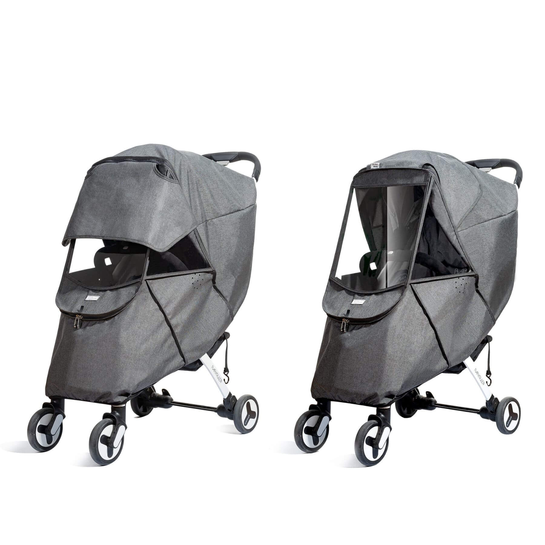 Sunveno Universal Stroller Cover Gray on Two Strollers