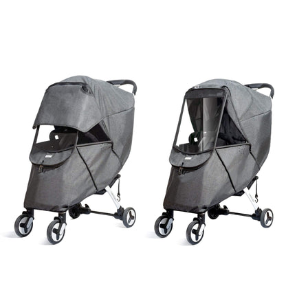 Sunveno Universal Stroller Cover Gray on Two Strollers