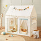 Tiny Land® Sweet Citrus Kid's Play Tent - Creamy white/blue in a room with toys and décor.