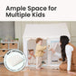 Children playing inside Tiny Land® Sweet Citrus Kid's Play Tent - Creamy white/blue with a woman, emphasizing 'Ample Space for Multiple Kids' and 'Mat Included' on a light-colored floor.