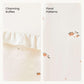 Two fabric swatches labeled 'Charming Ruffles' and 'Floral Patterns' on a white background.