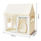 Tiny Land® Sweet Citrus Kid's Play Tent - Creamy white/blue with dimensions displayed
