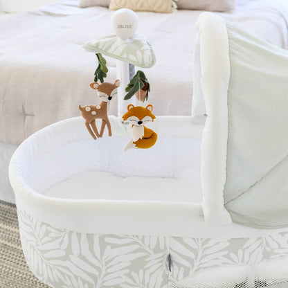 Detail of TruBliss Sweetli Calm Bassinet Sage Fern Leaves