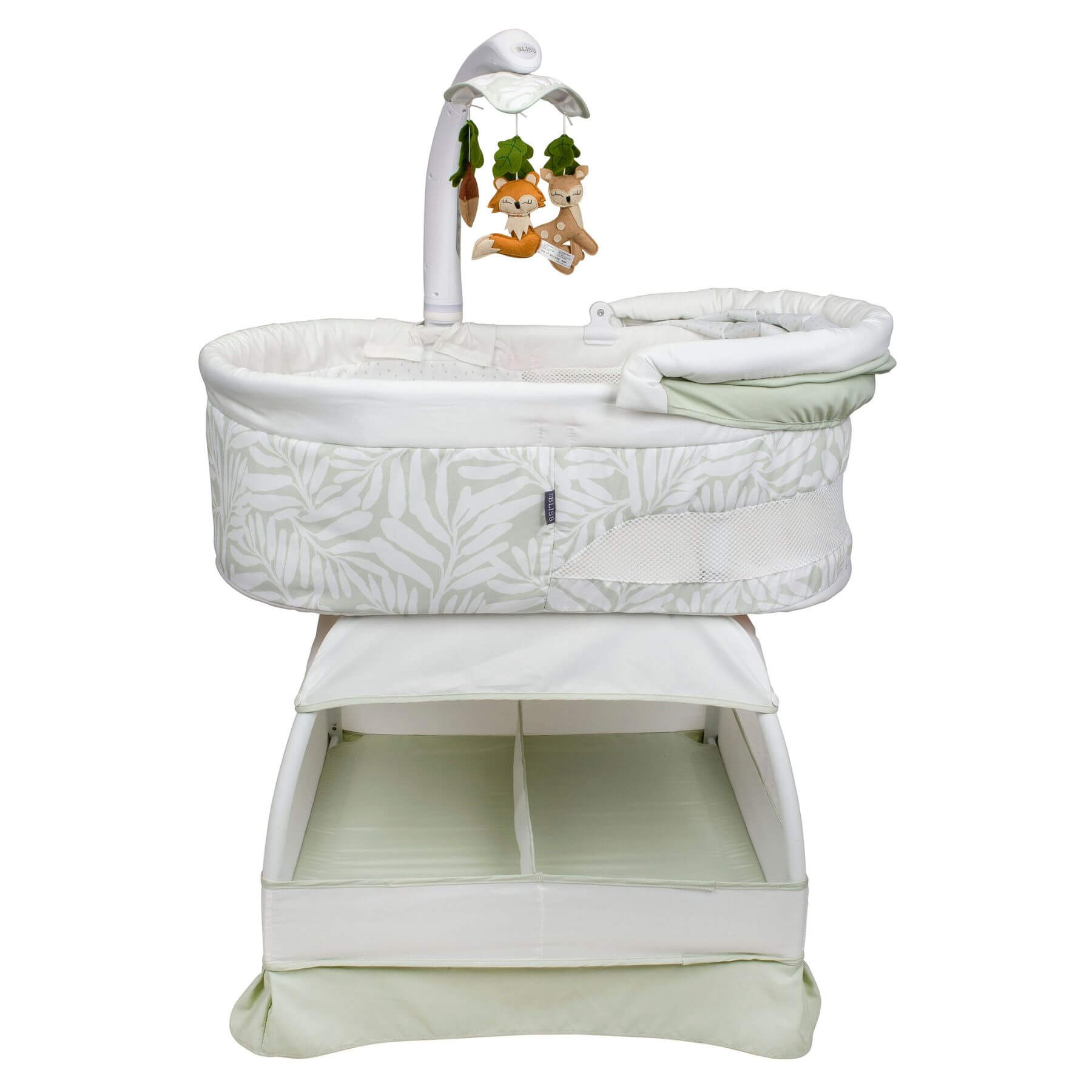 TruBliss Sweetli Calm Bassinet Sage Fern Leaves