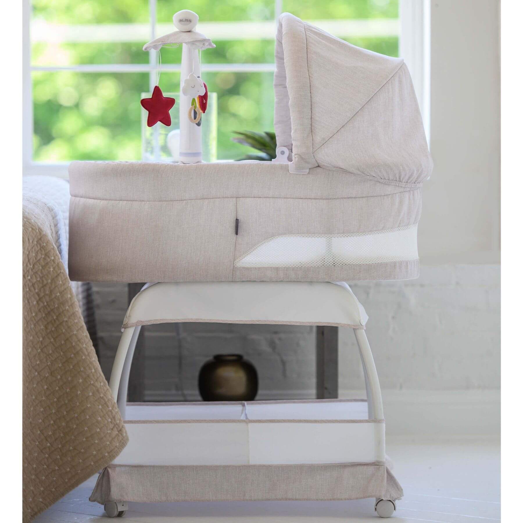 TruBliss Sweetli Calm Bassinet Wheat Melange