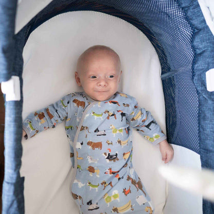 Baby Sleeping in TruBliss Sweetli Nurture Bassinet Denim Melange
