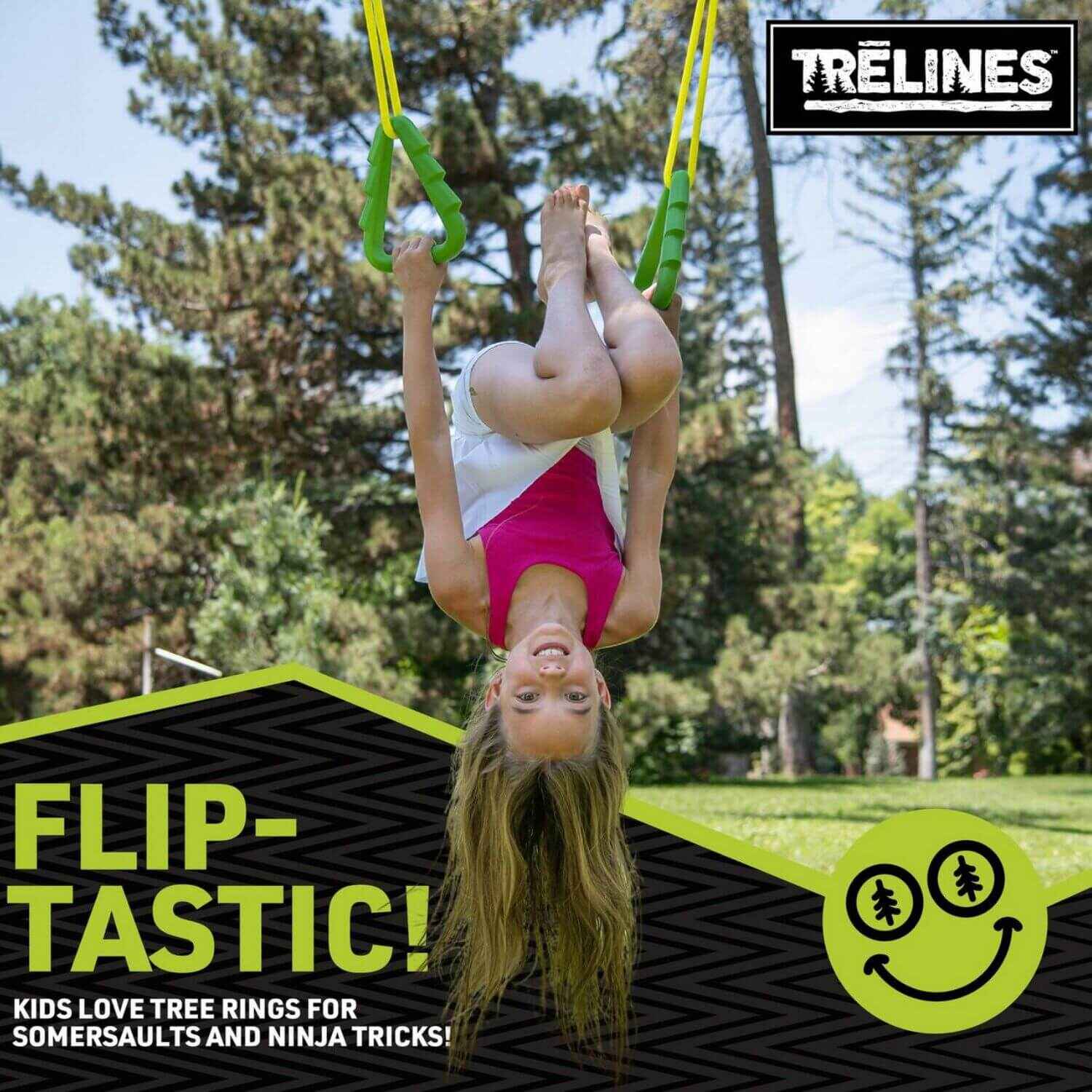 Girl Playing Trelines Swingset Gymnastics Line 36ft