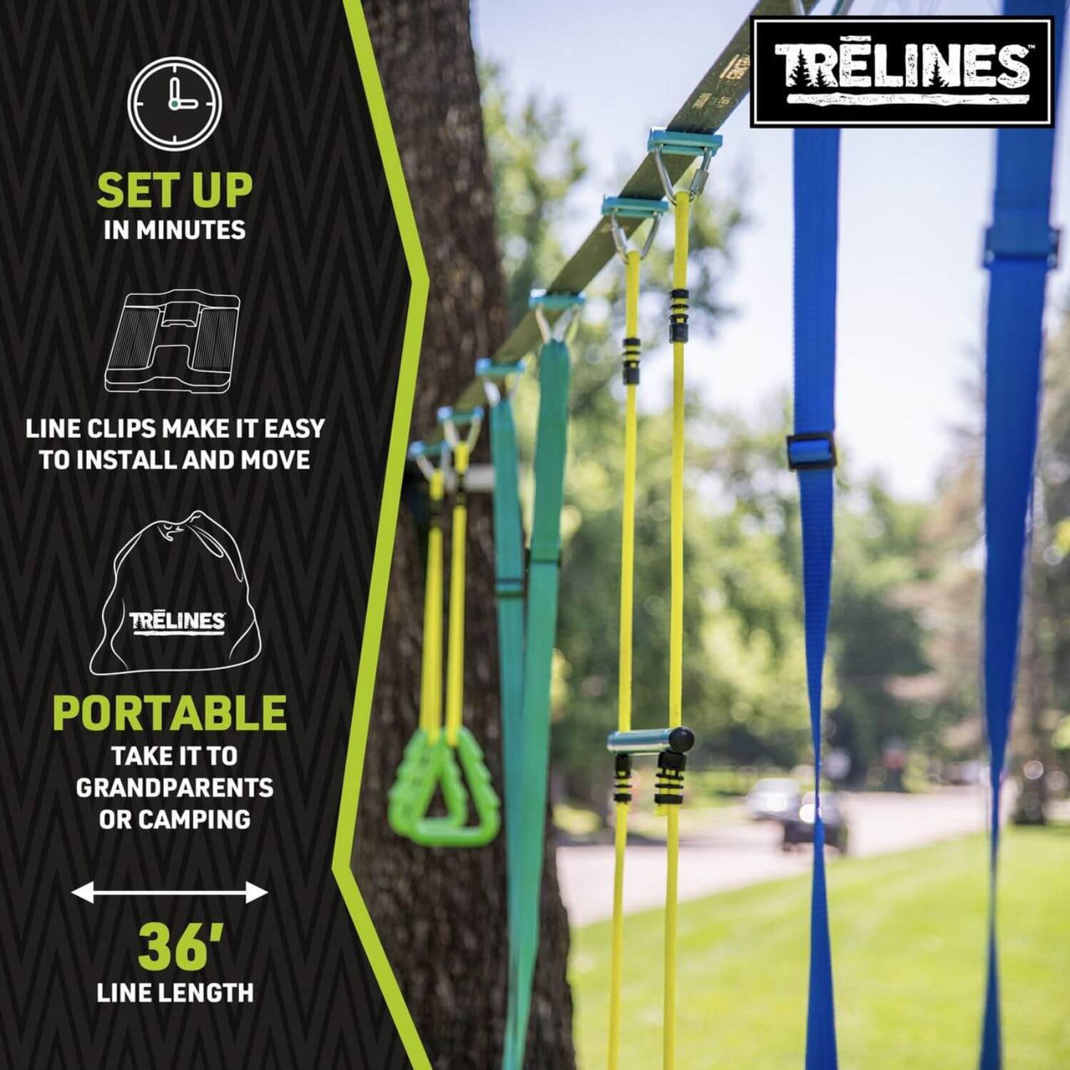 Trelines Swingset Gymnastics Line 36ft