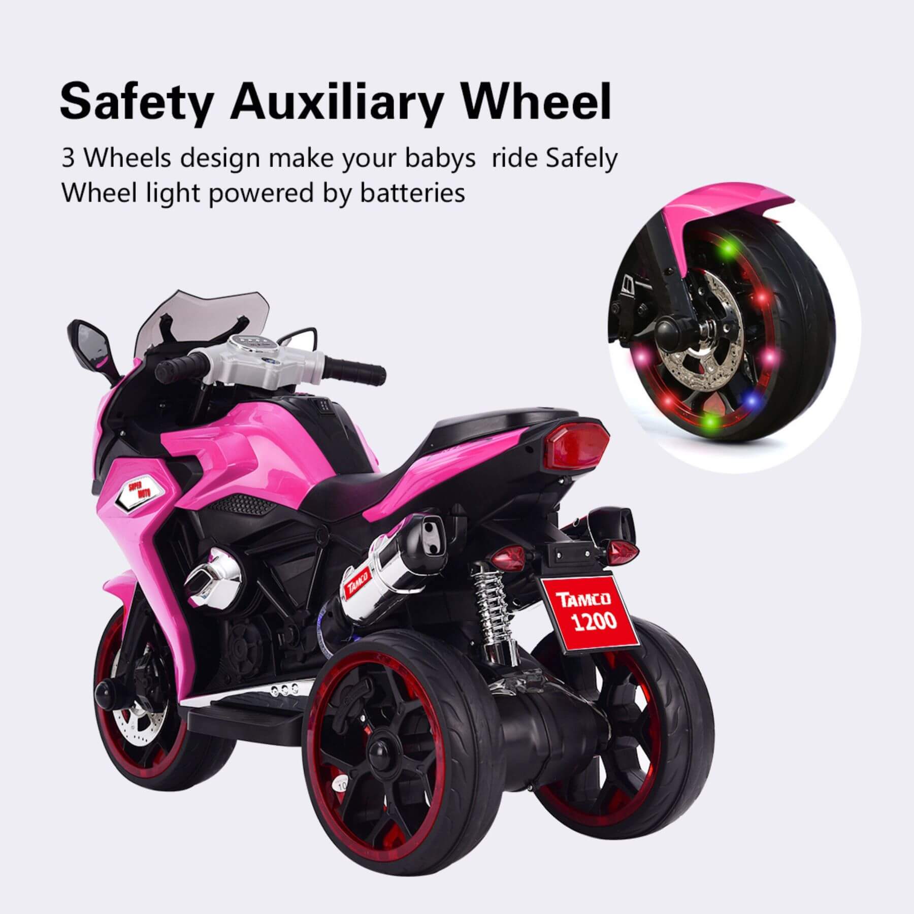Tamco 12V Kids Electric Ride On Motorcycle - Pink
