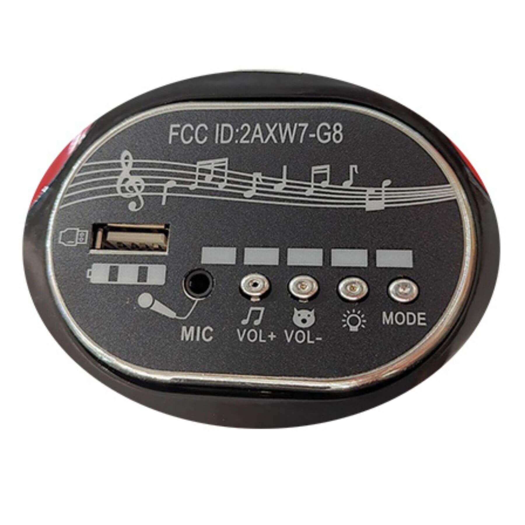 Control panel with various buttons and labels on a white background